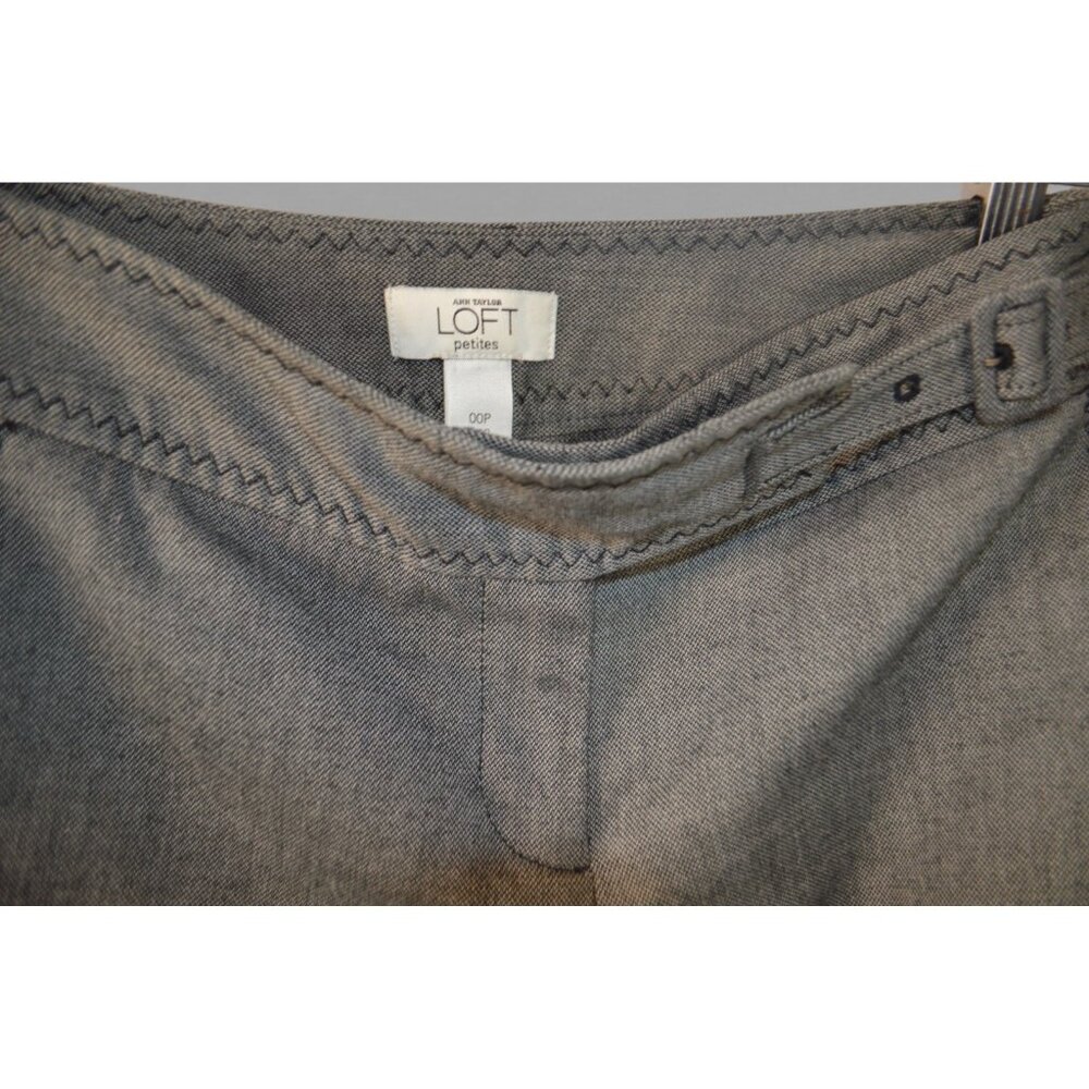 Ann Taylor LOFT Petites 00P Gray Ankle Pants Tailored Career Cuffed Hem - Picture 5 of 5